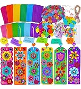 Winlyn 36 Sets Spring Flower Craft Kits Easter Crafts DIY 3D Tuilp Sunflower Flower Bookmarks Orn...