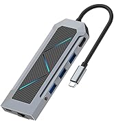 GODO USB C Hub,9-in-1 Laptop USB C Docking Station,Multiport Adapter with RGB,HDMI 4K 60Hz,Gigabi...