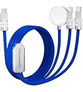 chubbycable Tri-Flex 3 in 1 USB C Cable for Apple Watch Charger Silicone 100W Multi Charging Cabl...