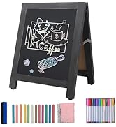 DOCMON Chalkboard Signs Tabletop,10" x 14" Rustic A-Frame Chalkboard, Standing Chalk Board Easel,...