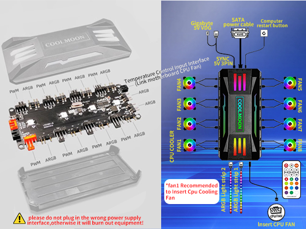 ARgb Fan Temperature Control Integrator Disassembly Diagram Connection Schematics