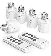 SURAIELEC Remote Control Light Socket, E26 E27 Bulb Base, 100FT Range, Wall Mountable Wireless Li...