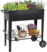 Permade Elevated Raised Garden Bed with Legs- Galvanized Raised Beds for Gardening on Wheels, Ant...