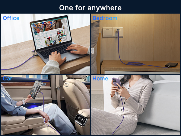 Nylon Braided Universal 4 in 1 Multiple USB Cable