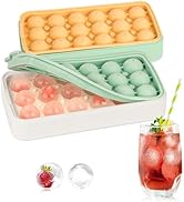 VVAYHUA Ice Cube Trays for Freezer, 2 Pack Silicone + PP Ice Ball Molds BPA Free Round Ice Cube T...
