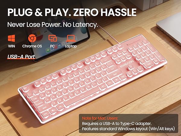 pink and white keyboard
