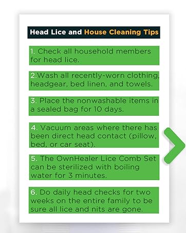 OWNHEALER metal Lice Comb treatment of Lice Eggs, Nits and Dandruff Peine para piojos y liendres.