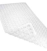 Linoows Non-Slip Bathtub and Shower Mats, Power Grip Bath Mat 35 x 16.3 Inch with Suction Cups an...