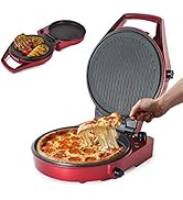 COMMERCIAL CHEF Countertop Pizza Maker, Indoor Electric Countertop Grill, Quesadilla Maker with T...
