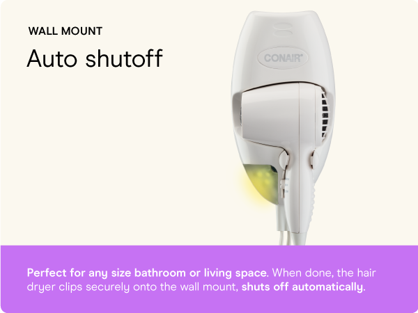 Conair small, mini, and compact hair dryer for travel. Handle folds for easy storage.