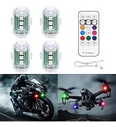 LED Lights for Car Wireless with Remote Control, 4Pcs High Brightness 8 Colors Strobe Lights, USB...