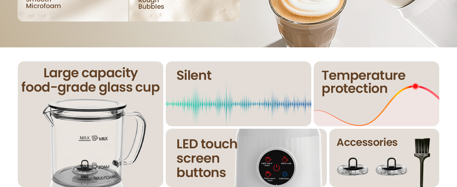 electric milk frother hot and cold foam