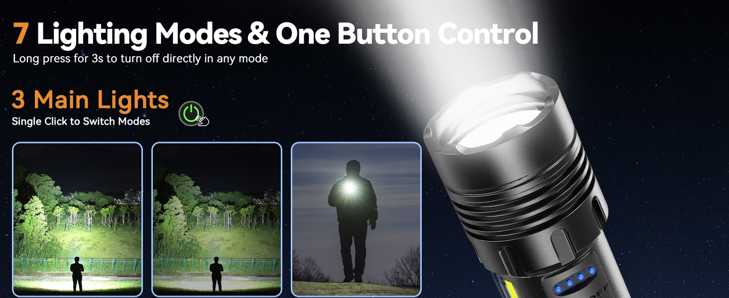 7 Modes with COB Side Light