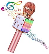 BlueFire 4 in 1 Karaoke Wireless Microphone with LED Lights, Portable Microphone for Kids, Great ...