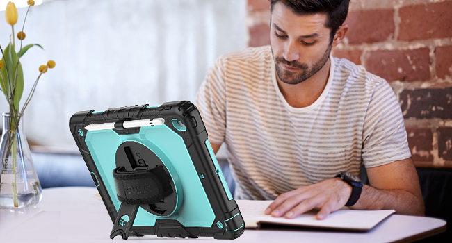 SEYMAC stock Case for iPad 9th 8th 7th Generation 10.2, Full-Body Drop Protection Case SkyBlue