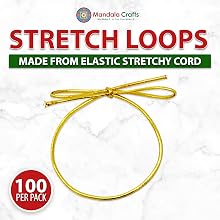 Stretch Loops with Pre-Tied Bows from Elastic Ribbon String for Gifts, Boxes, Tags