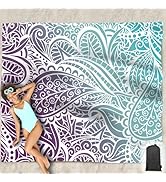 Hiwoss Beach Blanket Waterproof Sandproof Oversized 95”x 80”,Sand Free Beach Mat with Corner Pock...