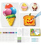 joibabe 43 Pcs Magic Foam Texture Painting Kit, Including 28 Pcs 3D Foam Paper, 12Colors Acrylic ...