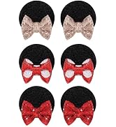 6Pcs Baby Girl Clips Mouse Ears Clips Bows with Sequin Polka Dot Bow Baby Hair Clips Bows for Girls