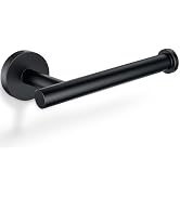 Kitsure Toilet Paper Holder Wall Mount - Sturdy Round Matte Black Toilet Paper Holder for Mega Ro...