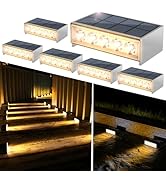 T-SUN Solar Step Light 3000K Solar Stair Lights Outdoor Waterproof LED Step Lights for Outside St...