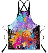 LshyMn Graffiti Apron Rainbow Graffiti Worker Apron Retro Hip Hop Elements Color Graffiti Paint P...
