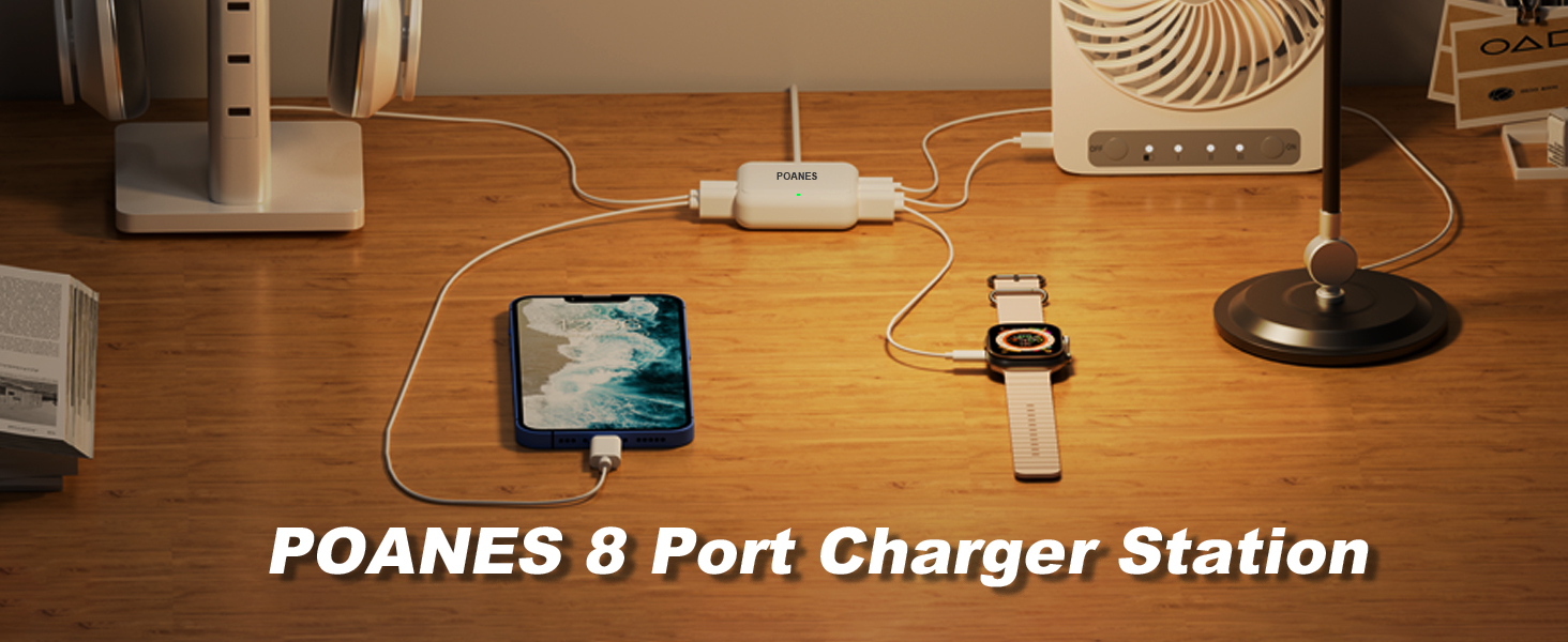 PD20W 8-port desktop rechargeable charging scenario