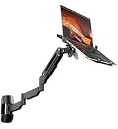 PUTORSEN Extra Long 2-in-1 Laptop Wall Mount with Detachable Tray - 30.28'' Long Gas Spring Adjus...