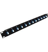 Ultra Spec Cables 12 Port LC Fiber Patch Panel Singlemode (Blue Couplers) (Loaded 1u) 19"