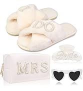 FOWSRHRG Bride To Be Gift Set Bridal Shower Gifts for Bride Sunglasses MRS Makeup Bag I Do Bride ...