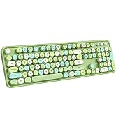 MOFII Computer Keyboard Wired, USB Plug Play Round Key Retro Typewriter Keyboard, Office Full Siz...