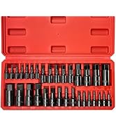 EACELIY 32pcs Master Hex Bit Socket Set, Allen Socket Set, 1/4'', 3/8'&amp;1/2'' Hex Drive Sockets, S...