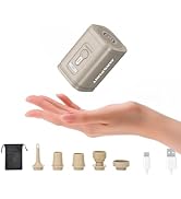 Mini Portable Electric Air Pump for Inflatables-5 Universal Nozzles,Rechargeable Inflator-Fast In...