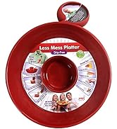 Less Mess Drip Free Chips and Dip 14 Inch Serving Bowl. Rimmed Platter to Scrape Extra Dip, Sauce...