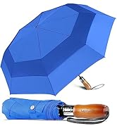 Lejorain Large Folding Golf Umbrella - Compact Mens Umbrellas Travel Rain and Windproof 54inch Co...