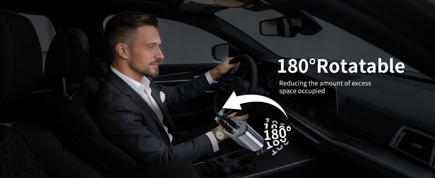 180° Free Rotation, Adjustable Charging Angle at Will