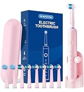 MCUDKIK Electric Toothbrush for Adults, 8 Brush Heads (2 Types) &amp; Travel Case, 5 Cleaning Modes R...