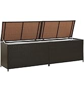 GOTOTOP Extra Large Outdoor Storage Box Waterproof, Poly Rattan Deck Box for Patio Garden Furnitu...