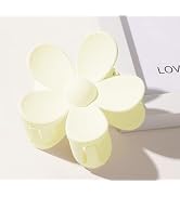 White Candy Colored Hair Claw Clips Flower Hair Clips – Big Cute Claw Clips, Thick Hair, Scrub, H...