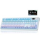 CORBOBO LINGBAO K108 Pro Wireless Mechanical Keyboard with Screen & Knob, Full Size Creamy Keyboa...