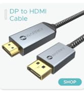 4K DisplayPort to HDMI Cable Adapter 6FT, WARRKY [Aluminum Shell, Nylon Braided] High Speed (1440...