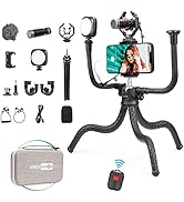 USKEYVISION Flexible Vlogging Kit, YouTube Tiktok Starter Device, Vlog Microphone Light Kit, Flex...