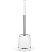 Toilet Brush, Toilet Brush and Holder with 304 Stainless Steel Handle, Space Saving Toilet Bowl B...