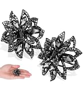 FRCOLOR 2pcs Rhinestone Claw Hair Clips for Women and Girls Decorative Small Flower Hair Claw Cli...
