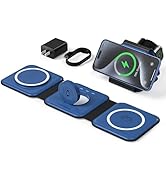 UCOMX 3 in 1 Charging Station for Mult-ple Devices,Foldable 3 in 1 Wireless Charger for Travel,Na...