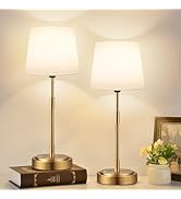 Cordless Table Lamps Set of 2 – Battery Operated Lamp with 7500mAh Rechargeable Battery, Stepless...