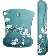 AORTDES Ergonomic Memory Foam Keyboard Mouse Pad Set with Rest Wrist Cushion Support for Laptop/N...