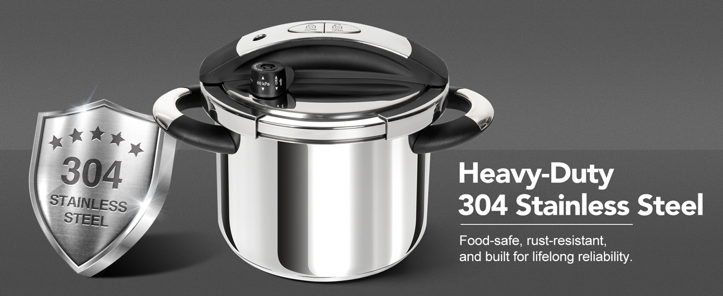 pressure cooker stainless steel pressure cooker with steamer and glass lid for multi-use
