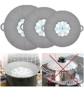 URMONA 3 PCS Spill Stopper Lid Cover, Diameter Length 8.86'' + 10.24'' + 11.42'' Boil Safeguard L...