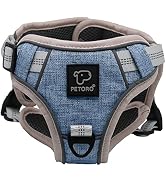 PETORO Adjustable Reflective Harness for Small Medium Large Dogs, 5mm Soft Padded Pet Vest with 2...